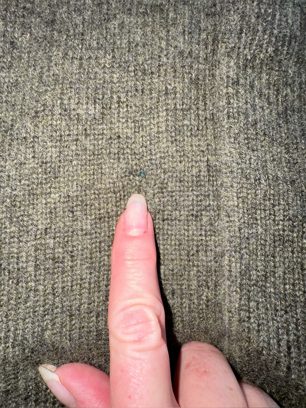 Madewell 100% Cashmere Olive Open Long Sleeve Cardigan Pockets Size XXL *Flaws - Picture 9 of 16